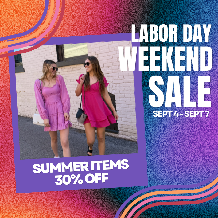 Labor Day Weekend Sale all summer essentials are 30% OFF! Shorts, tanks, tees, sandals, dress, and more!